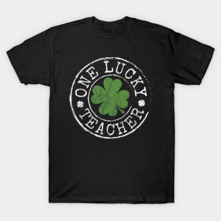 One Lucky Teacher Irish Shamrocks Principal St Patrick's Day T-Shirt